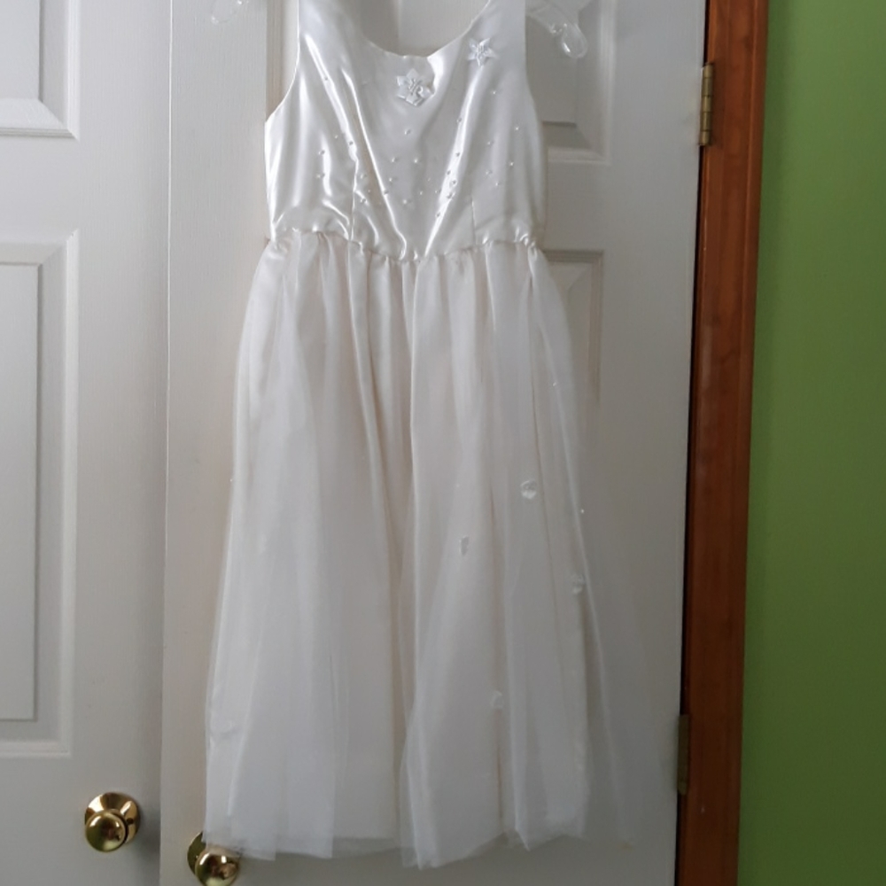 White flower girl or first communion dress.